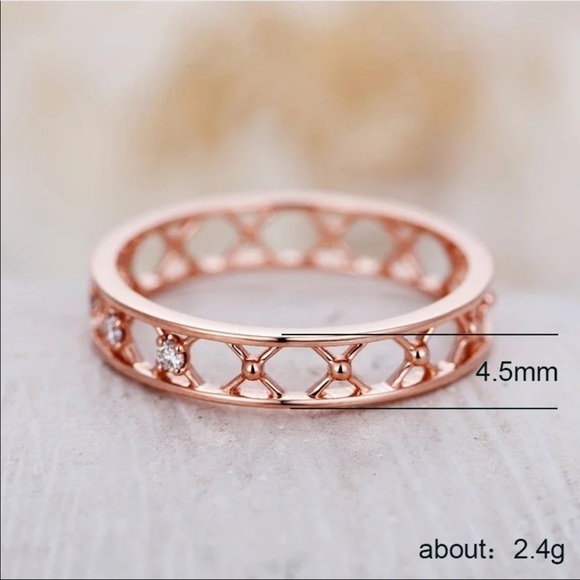 *NEW*Lovely Rose Gold Love Promise Diamond Ring - Picture 3 of 6